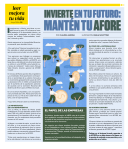 Versión impresa de la nota "Invierte en tu futuro: Mantén tu Afore", publicada en Coppel con ilustración de Emilia Schetino.